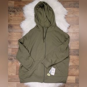 Ideology Olivine Hooded Zip Up Sweatshirt 3x NWT